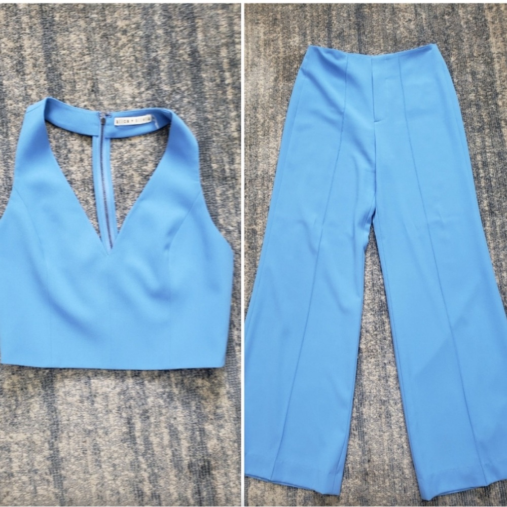 Alice + Olivia Sky Blue Racer Back Pant Set – Chic and Sophisticated